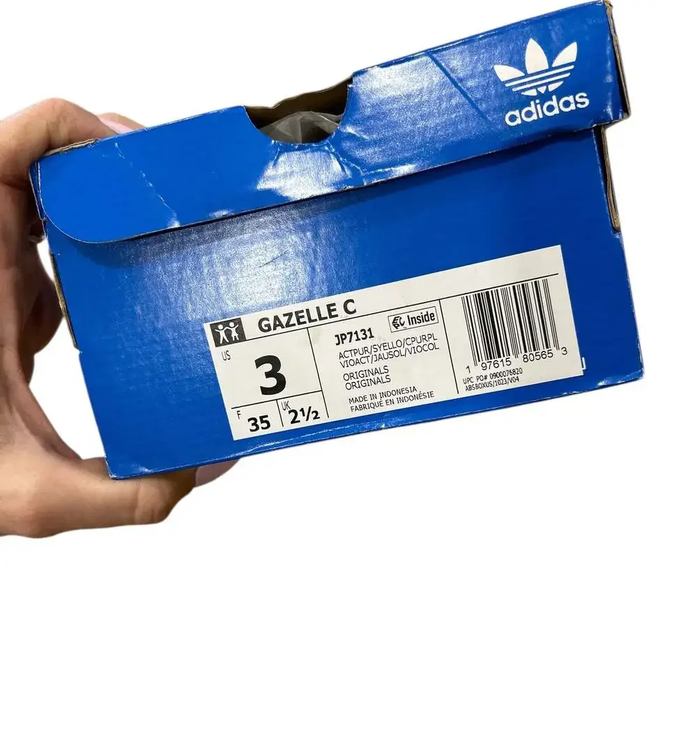 adidas Kids Purple Sneakers with Neon Yellow Stripes